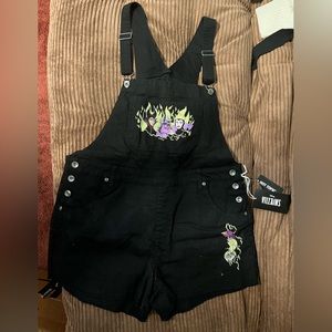 NWT Disney Villains Overall Shorts